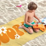 Personalized Super Absorbent Quick Dry Daisy Flower Beach Towel with Name Multicolor Available Vacation Party Gift for Her