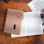 Personalized Gold Metallic Foil Name A5  Leather Notebook with Lined Pages and Clasp Daily Journal Graduation Birthday Gift for Family Friends