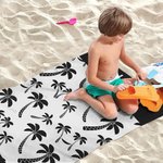 Personalized Summer Flowers Coconut Plaid Quick Drying Beach Towel with Name Travel Essential Birthday Gift for Kids Family Friends