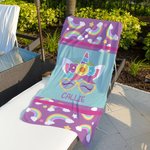 Gepersonaliseerd Fantasie Eenhoorn Ontwerp Oversized Sneldrogend Strandlaken met Naam Strand Zwembad Verjaardagscadeau voor Jongens Meisjes