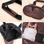 Personalised Vintage Cartoon Pet Shoulder Carrying Tote with Name Bag Birthday Anniversary Gift for Cat Dog Lovers