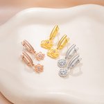 Personalized Minimalist Birth Flower Birthstone Earrings Mother's Day Birthday Anniversary Gift for Women