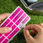 Gepersonaliseerde Set van 16 Multikleurige Waterdichte Vinylstickers Voor Golf Tennis Badminton Clublabels met Naam Nummer Cadeau voor Golfliefhebbers