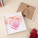 Caja de sombra personalizada con flores de papel en forma de corazón con 1-12 nombres y título Día de la Madre Cumpleaños Regalo para Mamá Abuela