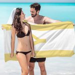 Personalisierte anfängliche super saugfähige schnell trocknende weiche gestreifte Strandtuch Reise wesentliche Sommer Party Geburtstag Geschenk für Familie Freund