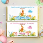 Personalized Cute Easter Bunny Egg Chocolate Bar Wrapper with Name Easter Decor Party Favor DIY Gift for Family