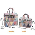 Personalised Old School Patchwork Insulated Lunch Bag with Engraved Name Portable Back to School Work Picnic Accessories Gift for Teachers Students