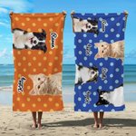 Personalisierte Haustier Foto Polka Dots Strandtuch mit Namen Super saugfähige schnell trocknend Urlaub Pool Party Geburtstag Geschenk für Tierliebhaber Besitzer