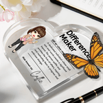 Personalised Difference Maker Cartoon Character Heart Acrylic Plaque with Name Birthday Back to School Teachers' Day Gift for Teacher
