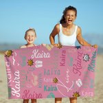 Personalised Colourful Sunglass Soft Name Quick Dry Beach Towel Vacation Beach Accessories Gift for Family