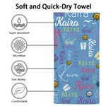 Personalised Colourful Sunglass Soft Name Quick Dry Beach Towel Vacation Beach Accessories Gift for Family