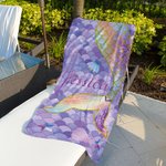 Personalisierte niedliche Meerjungfrau schnell trocken überdimensioniert Strandtuch mit Namen Urlaub Party Strand Party Zubehör Sommer Geschenk für Sie