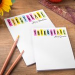 Personalized Retro Colorful Notepad with Grade and Name Teacher's Day Back to School Gift for Teacher