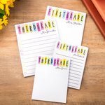 Personalized Retro Colorful Notepad with Grade and Name Teacher's Day Back to School Gift for Teacher