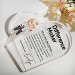 Personalised Difference Maker Cartoon Character Heart Acrylic Plaque with Name Birthday Back to School Teachers' Day Gift for Teacher