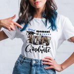 Personalised Proud Moment Photo Title 100% Cotton Adult Kid T-shirt with Name Graduation Celebration Gift for 2025 Graduates Family