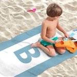 Personalisierte anfängliche super saugfähige schnell trocknende weiche gestreifte Strandtuch Reise wesentliche Sommer Party Geburtstag Geschenk für Familie Freund