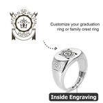 Personalizada Escudo de Armas de la Familia Anillo Grabado Signet Anillo Hombres Heráldica Joyería Graduación Cumpleaños Día del Padre Regalo para la Familia Amigo