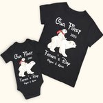 Henkilökohtainen jääkarhu Isä ja tytär Poika T-paita Set Isä ja Vauva Ensimmäinen Isänpäivä Isälle Uusi isä Lahja