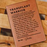 Personalisierte Transplantation Krieger A5 Leder Journal Notebook mit Namen und 100 Seiten Papier Geburtstag inspirierendes Geschenk für Organ-Transplantation Überlebenden