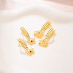 Personalized Minimalist Birth Flower Birthstone Earrings Mother's Day Birthday Anniversary Gift for Women