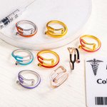 Personalized Multicolor Enamel Stethoscope Heart Birthstone Ring Nurses Week Appreciation Gift for Nurse Doctor Medical Staff