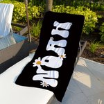 Personalized Super Absorbent Quick Dry Daisy Flower Beach Towel with Name Multicolor Available Vacation Party Gift for Her