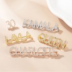 Personalised Bling Zircon Name Lapel Pin Brooch Suit Accessory Birthday Wedding Anniversary Gift for Women