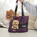 Personalised Vintage Cartoon Pet Shoulder Carrying Tote with Name Bag Birthday Anniversary Gift for Cat Dog Lovers