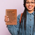 Personalisierte Transplantation Krieger A5 Leder Journal Notebook mit Namen und 100 Seiten Papier Geburtstag inspirierendes Geschenk für Organ-Transplantation Überlebenden