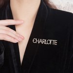 Personalised Bling Zircon Name Lapel Pin Brooch Suit Accessory Birthday Wedding Anniversary Gift for Women