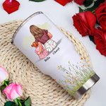 Personalizzato acquerello Mamma e 1-3 bambini personaggi dei cartoni animati 30 oz Tumbler isolato con nomi Festa della Mamma Regalo di apprezzamento per la mamma