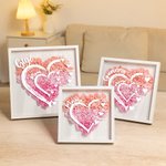 Caja de sombra personalizada con flores de papel en forma de corazón con 1-12 nombres y título Día de la Madre Cumpleaños Regalo para Mamá Abuela