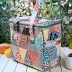 Personalised Old School Patchwork Insulated Lunch Bag with Engraved Name Portable Back to School Work Picnic Accessories Gift for Teachers Students