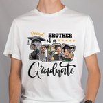 Personalised Proud Moment Photo Title 100% Cotton Adult Kid T-shirt with Name Graduation Celebration Gift for 2025 Graduates Family