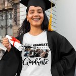 Personalised Proud Moment Photo Title 100% Cotton Adult Kid T-shirt with Name Graduation Celebration Gift for 2025 Graduates Family