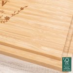 Personalisierte eingraviert Kranz Initial FSC Bambus Charcuterie Schneidebrett mit Namen und Saft Rille Housewarming Jahrestag Geschenk für Familie