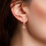 Personalized Minimalist Birth Flower Birthstone Earrings Mother's Day Birthday Anniversary Gift for Women