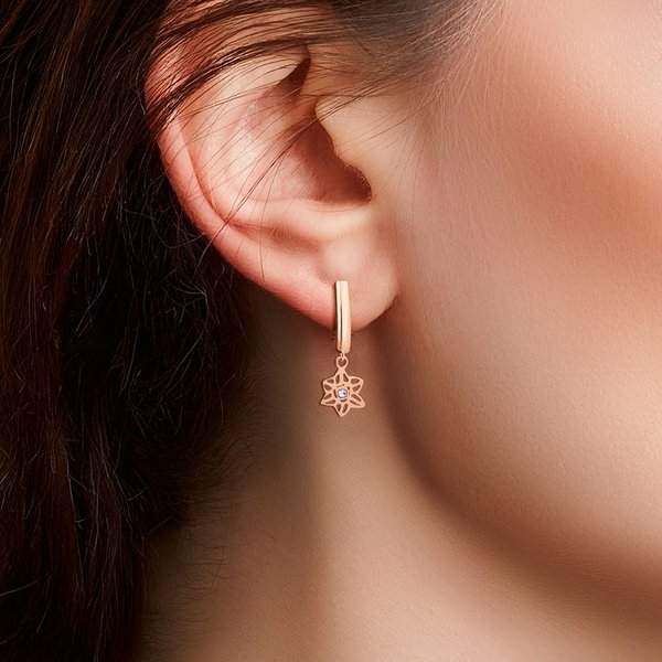 Pendientes Personalizados Minimalistas Flor de Nacimiento Piedra de Nacimiento Día de la Madre Cumpleaños Aniversario Regalo para Mujer