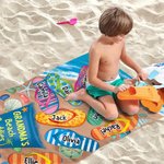 Personalized Grandma's Beach Buddies Slippers Super Absorbent Quick Dry Soft Beach Towel with Names Travel Essential Birthday Gift for Mom Grandma