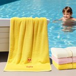 Serviette de Toilette ou de Bain Personnalisée avec Nom et Motif d'Animal Brodés Cadeau Anniversaire Vacances pour Enfant Famille