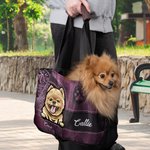 Personalised Vintage Cartoon Pet Shoulder Carrying Tote with Name Bag Birthday Anniversary Gift for Cat Dog Lovers