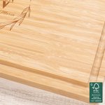 Personalized Engraved Wreath Monogram FSC Bamboo Charcuterie Cutting Board with Juice Groove Housewarming Wedding Gift for Couple Family