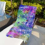 Personalized Art Tie-dye Graffiti Name Cloud Quick Dry Oversized Microfiber Beach Towel Holiday Travel Essential Birthday Gift for Family Friends