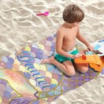 Personalisierte niedliche Meerjungfrau schnell trocken überdimensioniert Strandtuch mit Namen Urlaub Party Strand Party Zubehör Sommer Geschenk für Sie