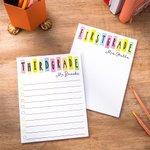 Personalized Retro Colorful Notepad with Grade and Name Teacher's Day Back to School Gift for Teacher