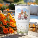 Personalizzato acquerello Mamma e 1-3 bambini personaggi dei cartoni animati 30 oz Tumbler isolato con nomi Festa della Mamma Regalo di apprezzamento per la mamma
