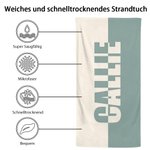 Personalisierte künstlerische Zwei-Farben-Collage Name Quick Dry Microfiber Strandrtuch Urlaub Reisen Geburtstag Geschenk für Familie Freunde