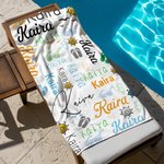 Personalised Colourful Sunglass Soft Name Quick Dry Beach Towel Vacation Beach Accessories Gift for Family
