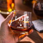 Copas de whisky personalizadas con nombre y fecha grabados Juego de 2 copas de regalo de aniversario de boda para pareja